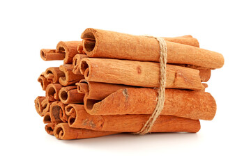 cinnamon sticks isolated on white background