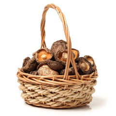 dry oyster mushrooms in basket