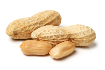 peanuts on white background