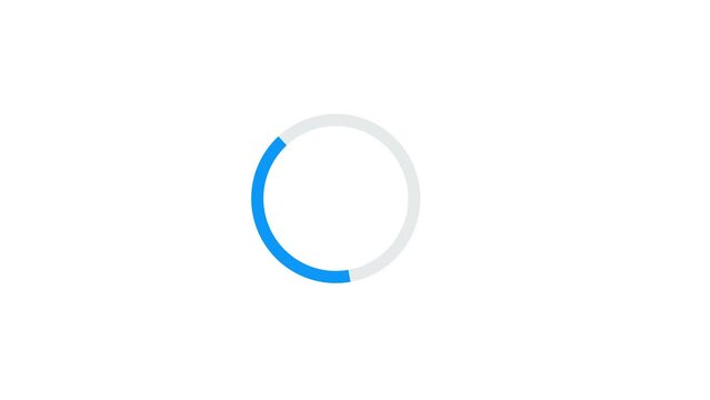 Loading Circle on white background. Blue load icon with circle outline. Realistic Round Animation 