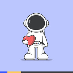 Illustration of astronaut carrying love symbol 