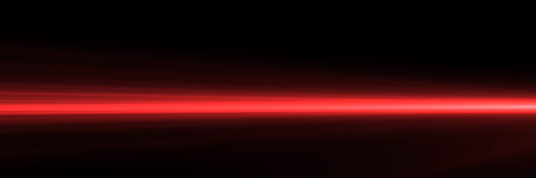 Bright Red Glare Of Light On A Black Background