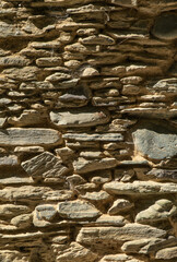 Close-Up of Stone Wall of Old Miners Hut in Arrowtown New Zealand