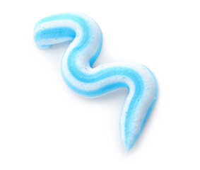 Fototapeta premium Sample of toothpaste on white background