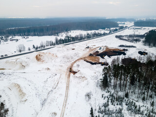 Road construction Kekava Bypass. New section of the road A7 Riga – Bauska and a part of the international road E67 Via Baltica