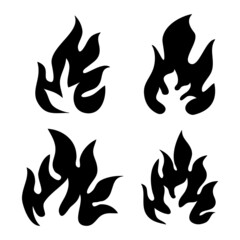 Hand drawn of Fire flame icon symbol. isolated on white background. vector icon illustration