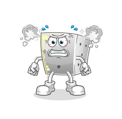 Obraz premium dice very angry mascot. cartoon vector