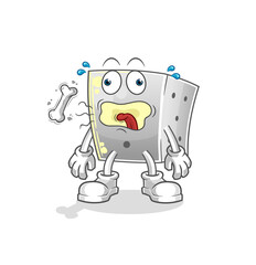 dice burp mascot. cartoon vector