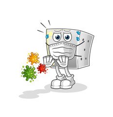 Obraz premium dice refuse viruses cartoon. cartoon mascot vector