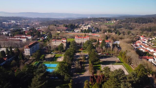 College Campus Sur in Santiago de Compostela. Aerial views.