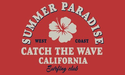 Summer Paradise vector illustration, for t-shirt print uses.