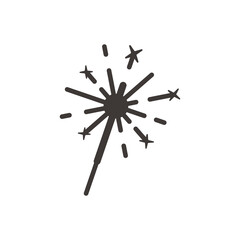 Bengail fire icon in flat design. Fireworks element for holiday joke on isolated white background. Vector stock illustration