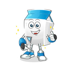 milk robot character. cartoon mascot vector