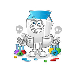 milk mad scientist illustration. character vector