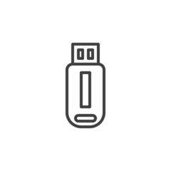 USB flash drive line icon