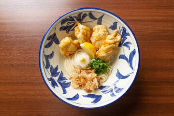 鶏天ざるうどん（真上）