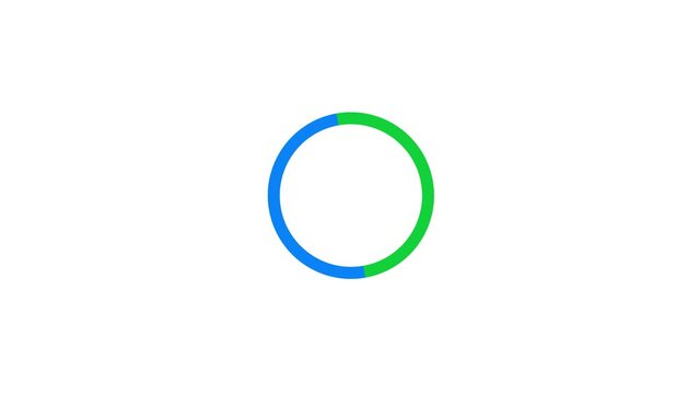 Blue Green Loading Circle on white background. load icon with circle outline. Realistic Round Animation 
