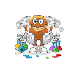 rugby ball mad scientist illustration. character vector