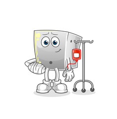 dice sick in IV illustration. character vector