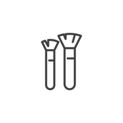 Makeup brushes line icon