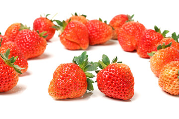 strawberries isolated on white background