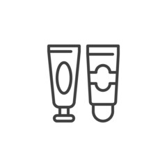 Cosmetics tube line icon