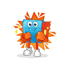 Rubik's Cube boxer character. cartoon mascot vector
