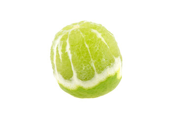 lime fruit peeled isolated on white background