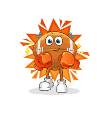rugby ball boxer character. cartoon mascot vector