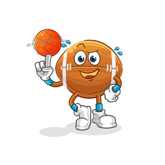 Fototapeta premium rugby ball playing basket ball mascot. cartoon vector