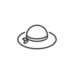 Summer hat line icon