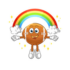 rugby ball with a rainbow. cartoon vector