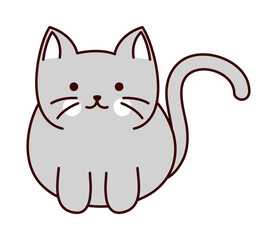 gray cat cartoon