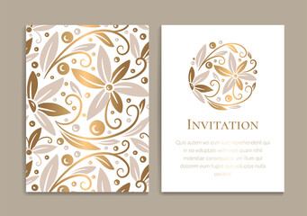 Abstract greeting card design. Luxury vector ornament template. Great for invitation, flyer, menu, brochure, postcard, background, wallpaper, decoration, packaging or any desired idea.