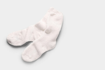 Pair of cotton socks isolated on white background