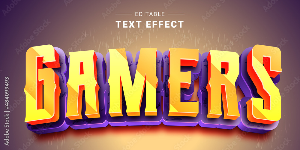 Poster editable text style effect - gaming logo text style theme