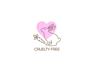 cruelty-free rabbit icon vector illustration 