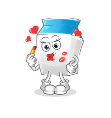 milk make up mascot. cartoon vector