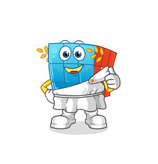 Obraz premium Rubik's Cube with greek clothing. cartoon mascot vector