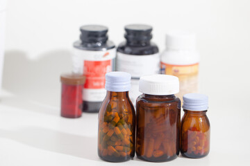 bottles with medicine