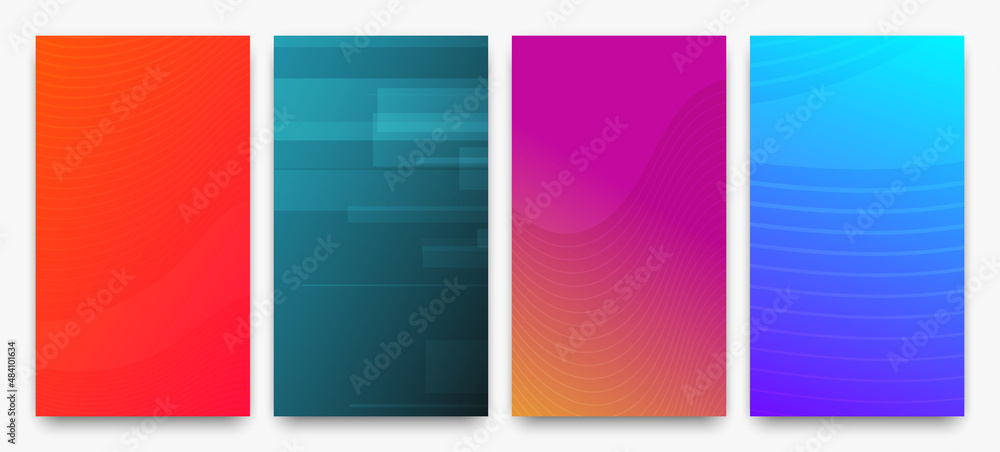 Poster modern colorful gradient background with lines