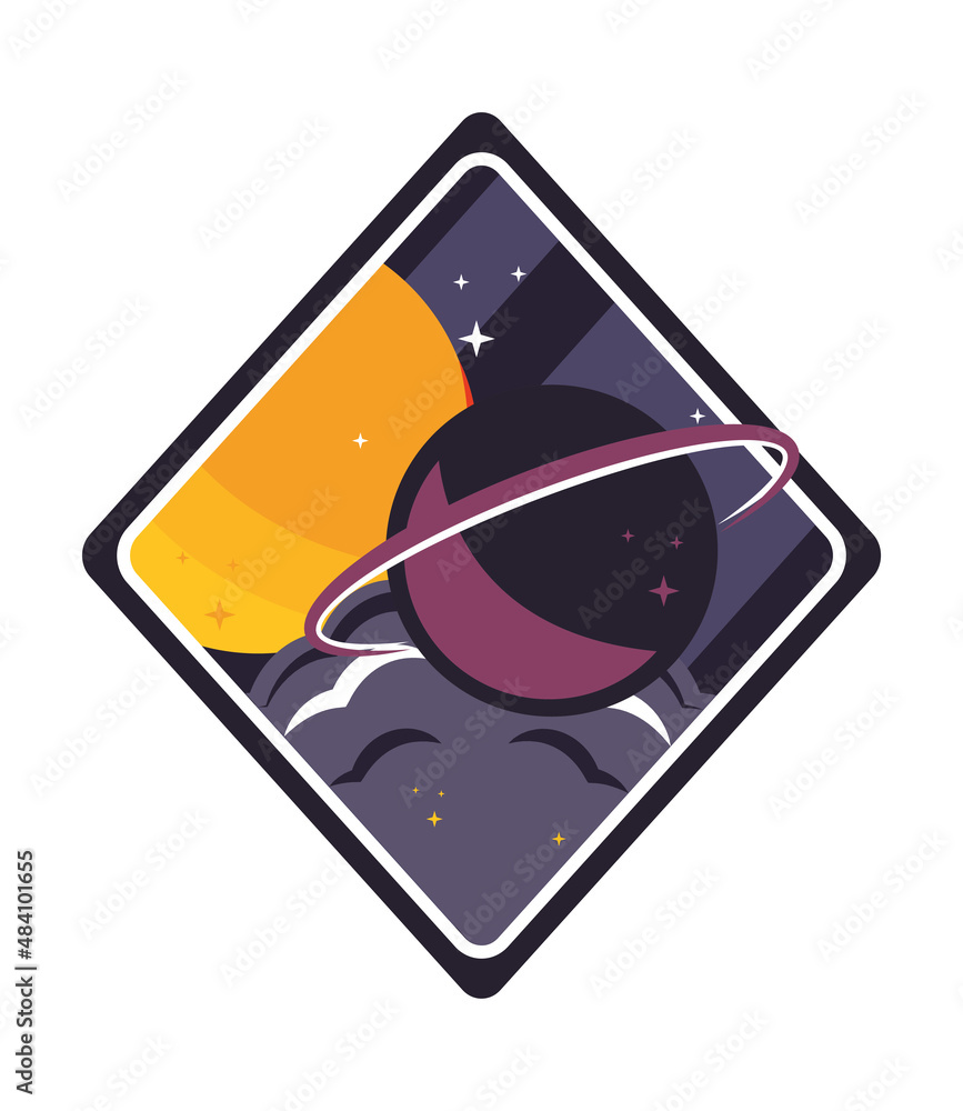 Poster space planet label