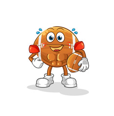 rugby ball playing rugby character. cartoon mascot vector