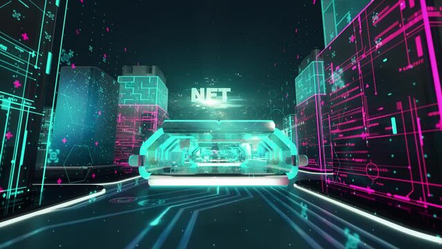 Metaverse Store with digital technology hitech concept