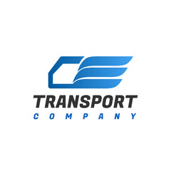 Transport Company logo design vector, Creative Car Van Bus Vehicle Transportation abstract with Wing, for Terminal, Shipment, Shipping, Delivery, Logistic logo design inspiration