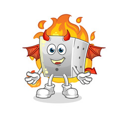 dice demon with wings character. cartoon mascot vector