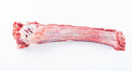 Fresh beef ribs on white background