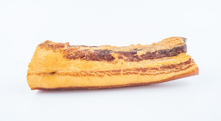 golden hunan bacon on white background