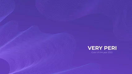 Poster Pantone 2022 very peri Vloeiende posteromslag met moderne zeer peri-kleur van het jaar 2022. Violette en paarse abstracte geometrische sjabloon met overvloeivormen.  © tanyabosyk