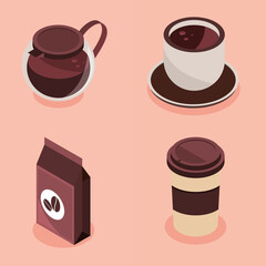 icons set coffee